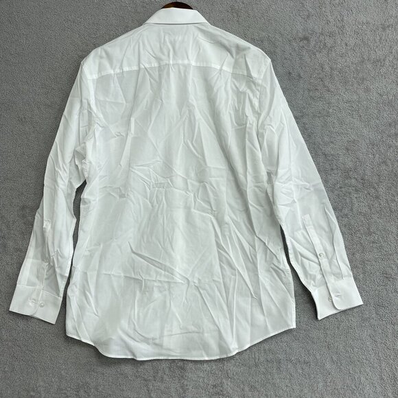 NWOT Calvin Klein Men's M White Long Sleeve Button Dress Dress Shirt - Picture 3 of 7